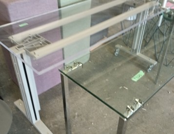 Glass Table with Silver Metal legs